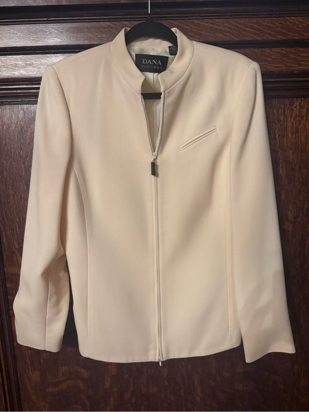 Dana Buchman Light Cream Zip-Front Blazer